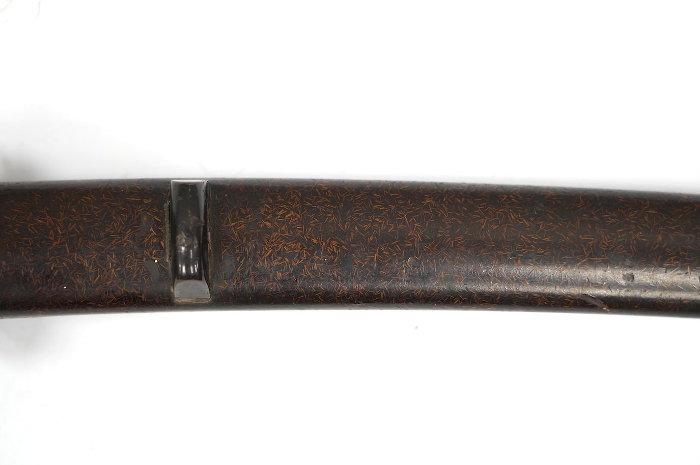 A 19th century Japanese wakizashi with scabbard, blade 31.5cm. Condition - fair, age worn overall